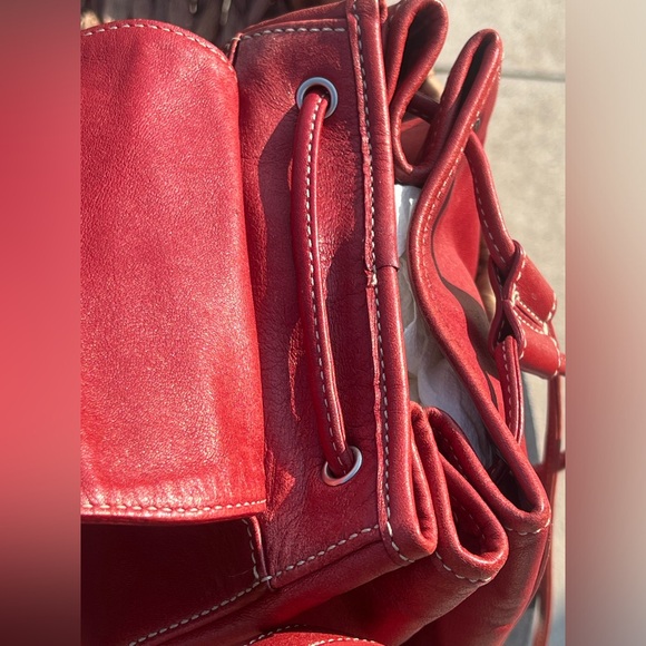 AUTH Vintage Coach Red Legacy Soft Small Backpack 9596 Y2K Purse - Picture 9 of 13